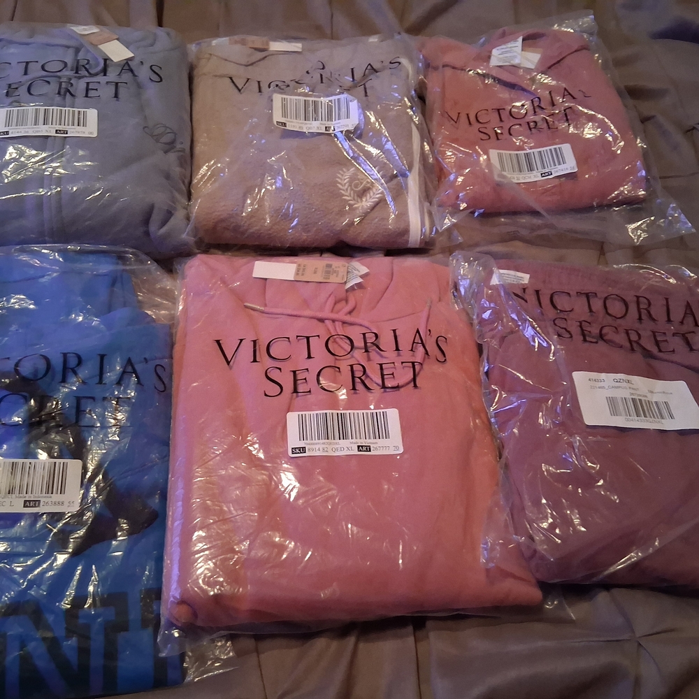 Victoria's Secret Pajama Set - Pink, Blue, Tan
